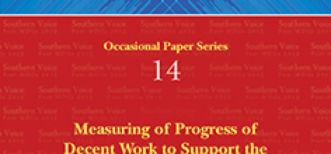 Measuring of Progress of Decent Work to Support the MDGs and Post-MDGs