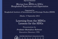 Mustafizur Rahman on “Moving from MDGs to SDGs: Bangladesh Experience and Expectation”