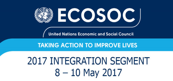 SV’s experts to join SDG discussions at  ECOSOC Integration Segment 2017 (8 and 10 May 2017)