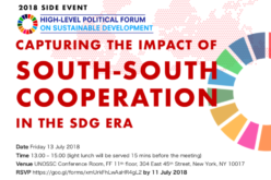 Register for HLPF Side Event on South-South Cooperation, 13 July 2018