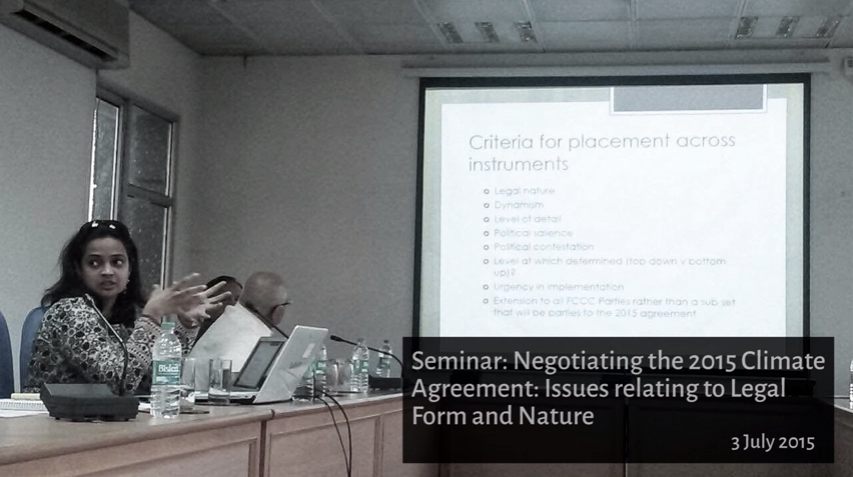 Negotiating the 2015 Climate Agreement Issues relating to Legal Form and Nature